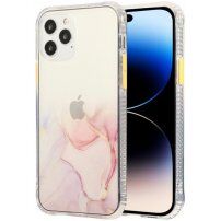Marmorni ovitek trpežen proti praskam iPhone 14 Pro Max - roza