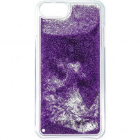 Guess s prevleko za tekoče bleščice za iPhone 6 Plus / 6 Plus / 7 Plus / 8 Plus - vijolična