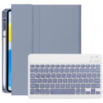 Etui s tipkovnico in prostorom za Apple Pencil za iPad 10,9" (2022) / 11" (2025) - modrosiva