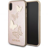 Guess Studs in Sparkle ovitek za iPhone X - roza-zlato