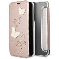 Guess Studs in iskrivo knjigo iPhone X - roza-zlato