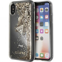 Guess etui s tekočimi bleščicami za iPhone X - zlato