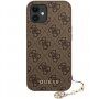Guess Charms trda ovitka za ovitek iPhone XR / 11 - rjava