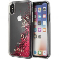 Guess etui s tekočimi bleščicami za iPhone X - rdeče