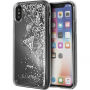 Guess etui s tekočimi bleščicami za iPhone X - srebro