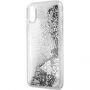 Guess etui s tekočimi bleščicami za iPhone X - srebro