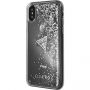 Guess etui s tekočimi bleščicami za iPhone X - srebro