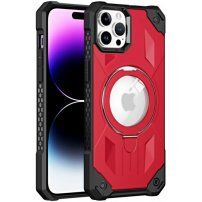 Izjemno trpežen ovitek z MagSafe in preklopnim stojalom za iPhone 11 Pro Max - rdeče