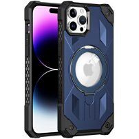Izjemno trpežen ovitek z MagSafe in preklopnim stojalom za iPhone 11 Pro Max - temno modra