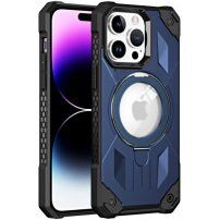 Izjemno trpežen ovitek z MagSafe in preklopnim stojalom za iPhone 13 Pro Max - temno modra