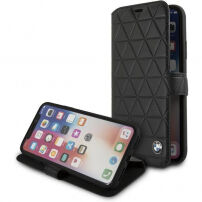 Usnjena torbica za BMW Hexagon za iPhone X - črna