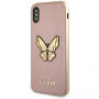 Guess Saffiano Butterfly ovitek za iPhone X - roza-zlato