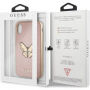Guess Saffiano Butterfly ovitek za iPhone X - roza-zlato