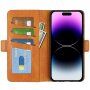 Flip etui iz PU usnja za iPhone 15 Pro Max - sedlo rjavo