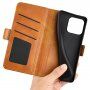 Flip etui iz PU usnja za iPhone 15 Pro Max - sedlo rjavo