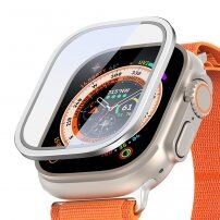 DUX DUCIS kaljeno steklo s kovinskim okvirjem za Apple Watch Ultra 49mm - srebro