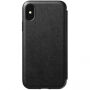 Usnjena torba Nomad Folio Apple iPhone XS / X - črna