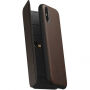 Nomad Folio usnjena trivratna torbica za Apple iPhone XS / X - rjava