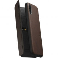 Nomad Folio usnjena trivratna torbica za Apple iPhone XS / X - rjava
