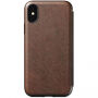 Nomad Folio usnjena trivratna torbica za Apple iPhone XS / X - rjava