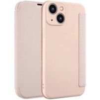Ovitek z etuijem za kartice iz silikona in PU usnja za iPhone 15 - roza