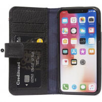 Decoded usnjena torbica za usnje za Apple iPhone X - črna
