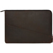 Decoded Waxed Slim usnjena torba za MacBook Pro 15" - rjava
