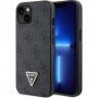 Guess 4G Strass Triangle Metal Logo ovitek za iPhone 15 - siva