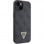 Guess 4G Strass Triangle Metal Logo ovitek za iPhone 15 - siva