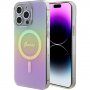 Guess IML Iridescent Script ovitek z MagSafe za iPhone 15 Pro Max - mavrica