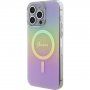 Guess IML Iridescent Script ovitek z MagSafe za iPhone 15 Pro Max - mavrica