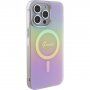 Guess IML Iridescent Script ovitek z MagSafe za iPhone 15 Pro Max - mavrica