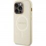Guess Saffiano ovitek z MagSafe za iPhone 15 Pro Max - zlati