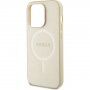 Guess Saffiano ovitek z MagSafe za iPhone 15 Pro Max - zlati