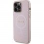 Guess Saffiano ovitek z MagSafe za iPhone 15 Pro Max - roza