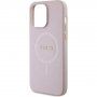 Guess Saffiano ovitek z MagSafe za iPhone 15 Pro Max - roza