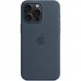 Originalni Apple silikonski ovitek z MagSafe za iPhone 15 Pro Max - nevihtno modra