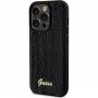 Guess Sequin Script Logo ovitek z bleščicami za iPhone 14 Pro Max - črna