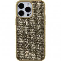 Guess Square Mirror Script Logo ovitek za iPhone 15 Pro Max - zlati