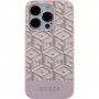 Guess G Cube ovitek z MagSafe za iPhone 15 Pro Max - roza