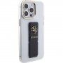 Guess Grip Stand 4G Metal Logo transparentni ovitek s stojalom za iPhone 15 Pro Max - jasno