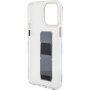 Guess Grip Stand 4G Metal Logo transparentni ovitek s stojalom za iPhone 15 Pro Max - jasno