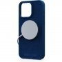 NJORD Suede ovitek z MagSafe za iPhone 15 Pro Max - temno modra