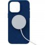 NJORD Suede ovitek z MagSafe za iPhone 15 Pro Max - temno modra