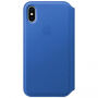Originalna usnjena torbica Apple Folio za iPhone X - elektro modra
