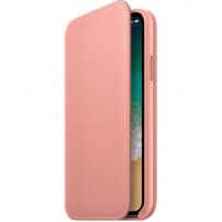 Originalna usnjena torbica Apple Folio za iPhone X - bledo roza