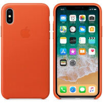 Originalna usnjena torbica Apple za iPhone X - svetlo oranžna