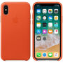 Originalna usnjena torbica Apple za iPhone X - svetlo oranžna