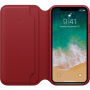 Originalna usnjena torbica Apple Folio za iPhone X - rdeča