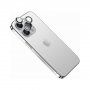 FIXED Camera Glass kaljeno steklo z aluminijastim okvirjem za zaščito leč zadnjega fotoaparata za iPhone 15 Pro / 15 Pro Max - srebro